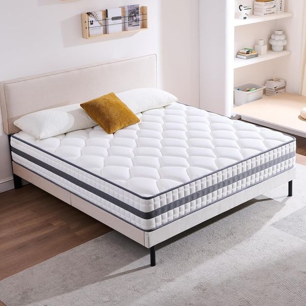Hautfreundliche atmungsaktive Hybridmatratze aus Memory-Schaum und Taschenfedern, langlebige Premium-Schlafmatratze 160 x 200 x 25 cm