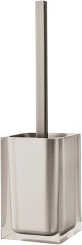 Handgefertigte WC-Buerste aus transparentem Hochwert Harz in Helltaupe, modernes Badezimmermoebel mit langjaehriger Nutzgarantie 37,5 x 9,8 x 9,8 cm