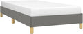 Dunkelgraues komfortables Stoffeinzelbett, modern gepolstertes Schlafmoebel mit festem Lattenrost 90 x 200 cm